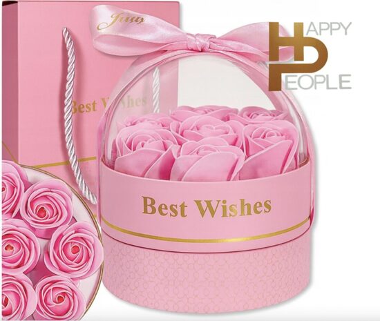 Dekoratyvinė muilo rožių dėžutė, rožinė